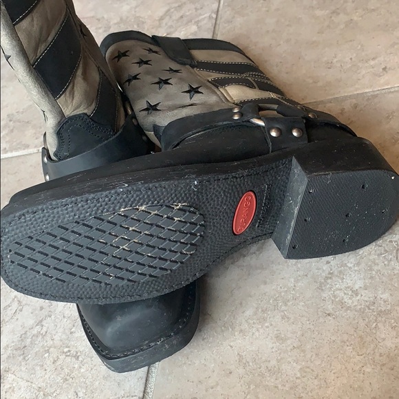 Men’s Durango® Black Faded Flag Harness Boot - Picture 3 of 5